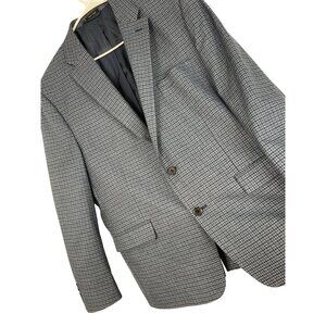 Lauren Ralph Lauren Mens Checkered Blazer Size 46R Polyester Blend Two-Button Si